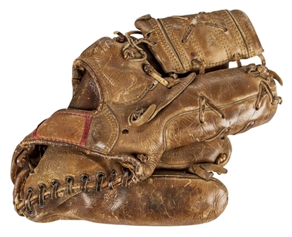 1955 Johnny Pesky Game Used Fielders Glove (PSA/DNA and Family LOA)